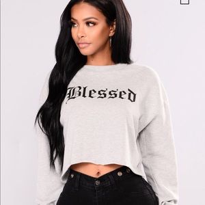 Fashionnova “BLESSED” crop top